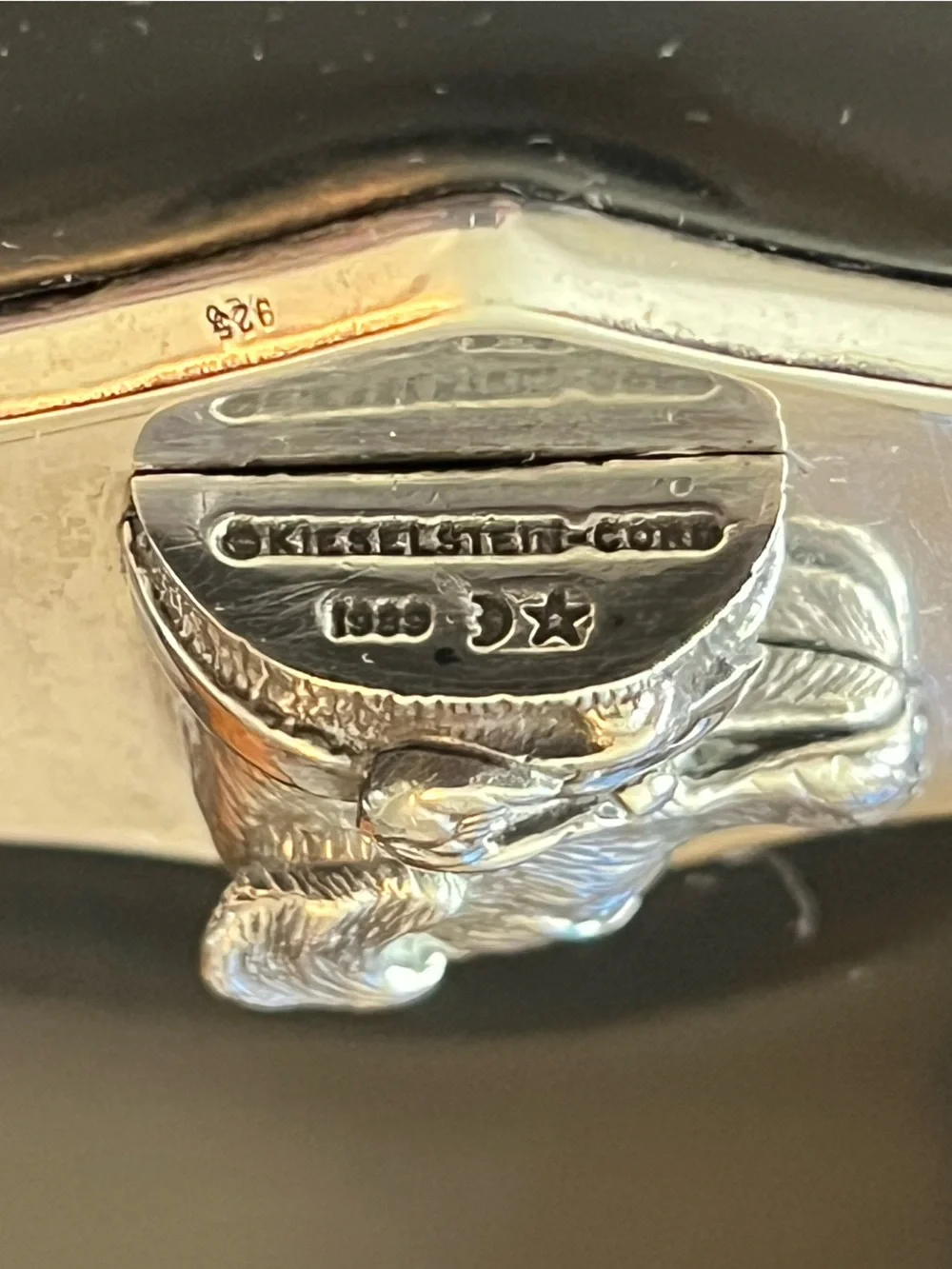 BARRY KIESELSTEIN-CORD - 925 STERLING SILVER LABRADOR CHARM SHOULDER BAG 1989